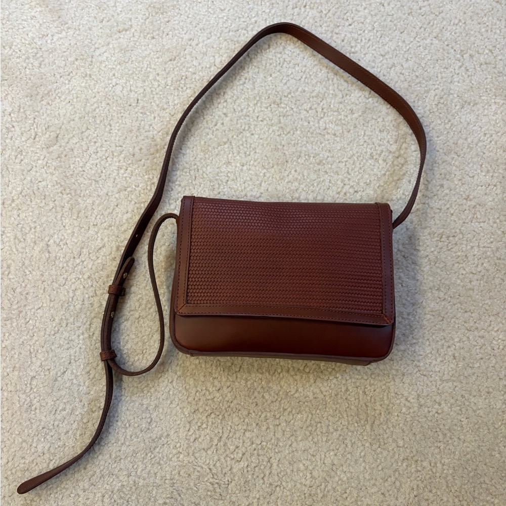 Nisolo Clara Woven Crossbody Brown Bag